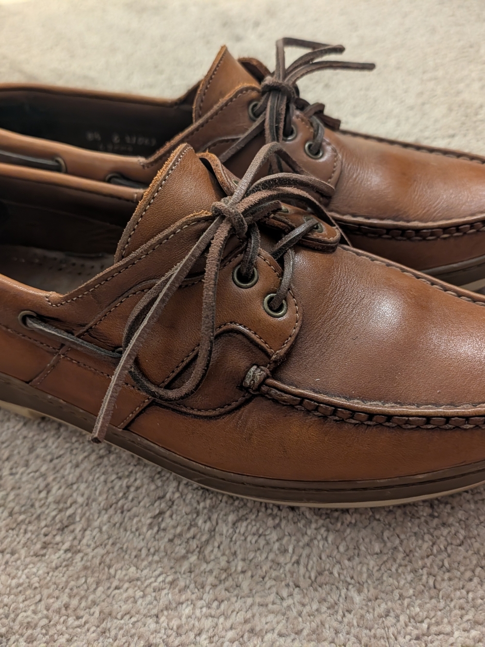 Allen Edmonds Chestnut Brown Leather Boat Shoes